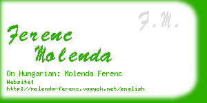 ferenc molenda business card